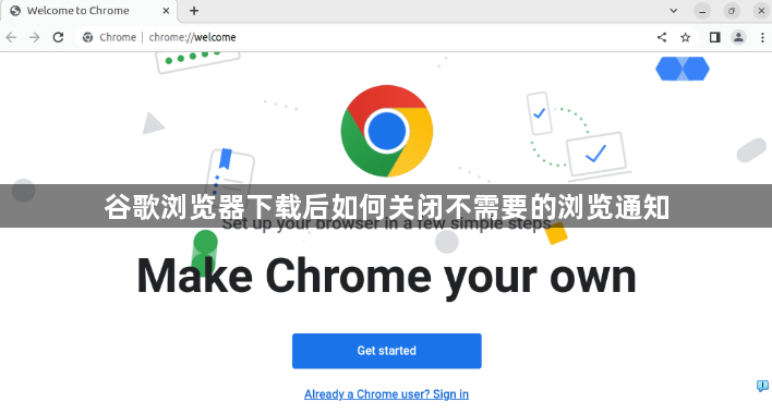 谷歌浏览器下载后如何关闭不需要的浏览通知1