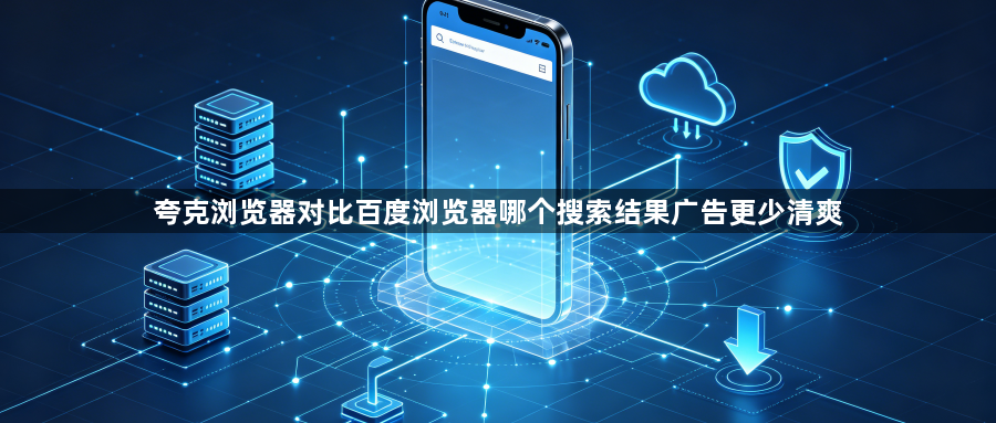 夸克浏览器对比百度浏览器哪个搜索结果广告更少清爽1