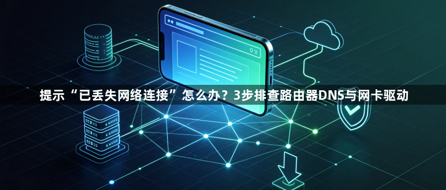 提示“已丢失网络连接”怎么办？3步排查路由器DNS与网卡驱动1
