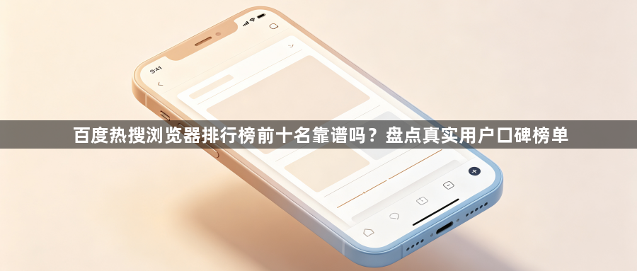 百度热搜浏览器排行榜前十名靠谱吗？盘点真实用户口碑榜单1