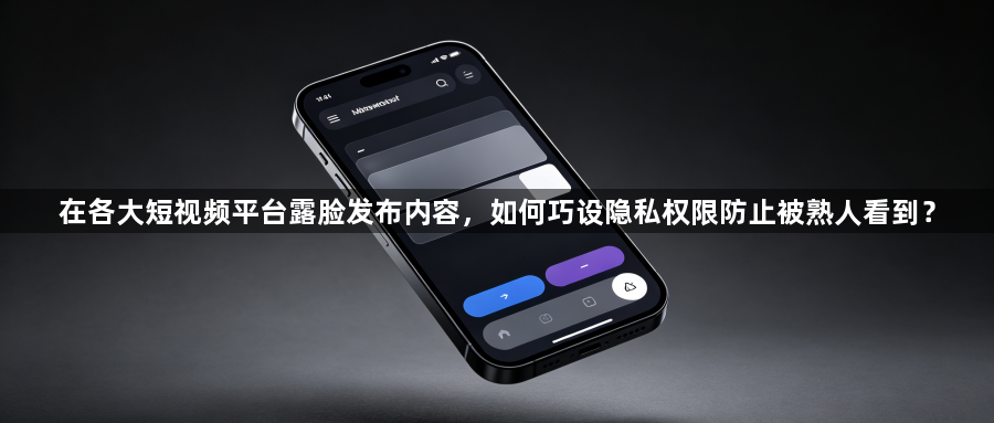 在各大短视频平台露脸发布内容，如何巧设隐私权限防止被熟人看到？1