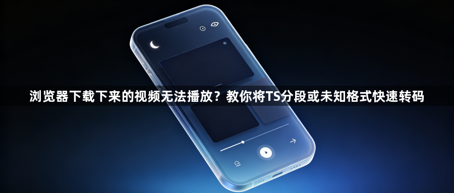 浏览器下载下来的视频无法播放？教你将TS分段或未知格式快速转码1